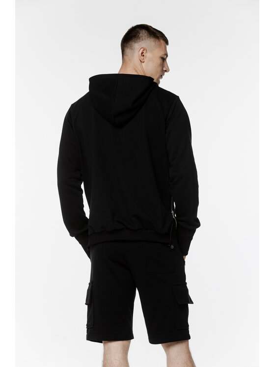 Pilawski Pilawski Bluza BLUZA CZARNA NA ZAMEK MĘSKA Czarny Oversize