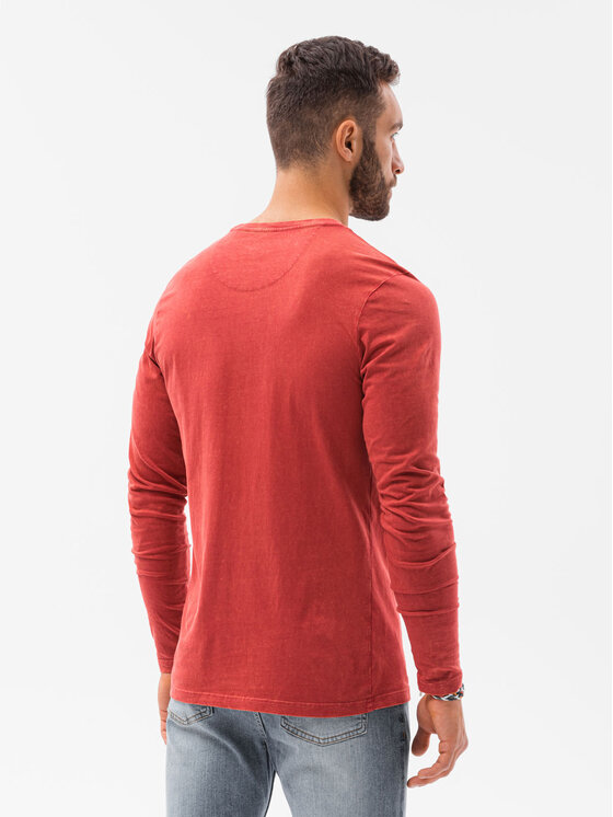 Ombre Ombre Longsleeve L131 Czerwony Slim Fit