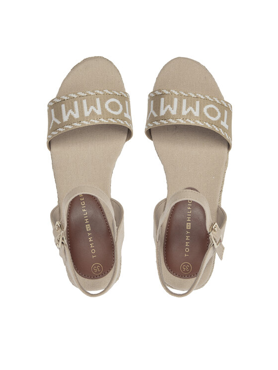 Tommy Hilfiger Tommy Hilfiger Espadryle Rope Wedge Sandal T3A7-33287-0890 S Beżowy