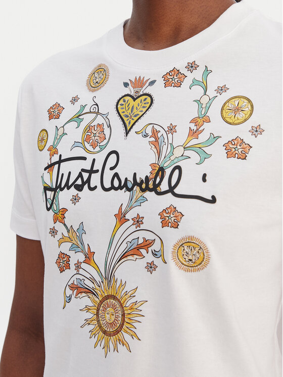 Just Cavalli Just Cavalli Tricou 80PAHT28 CJ500 Alb Regular Fit