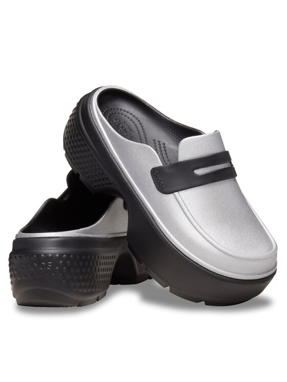 Crocs Crocs Pantoletten Stomp Metallic Loafer Clog 210363 Silberfarben
