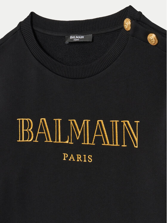 Balmain Balmain Sweatshirt BV4B10-Z0081 930OR Schwarz Regular Fit