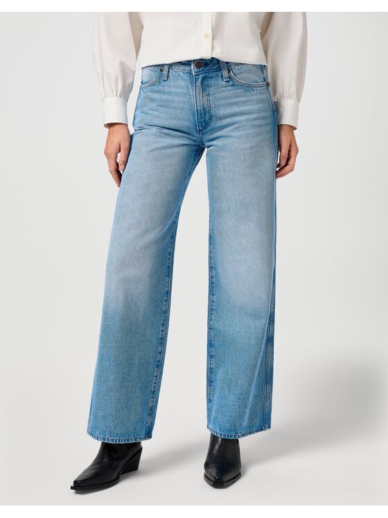 Wrangler Wrangler Jeansy World Wide Niebieski Wide Leg