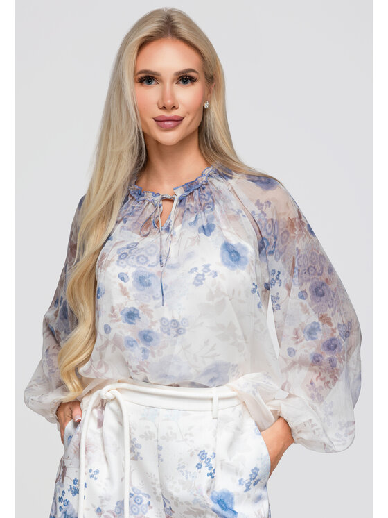 Ombre Ombre Koszula OW-SH-E0063 Niebieski Loose Fit