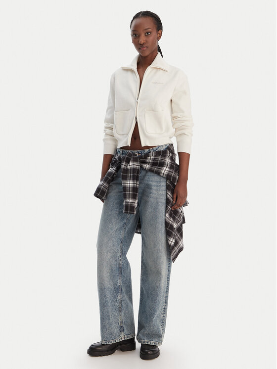 Tommy Jeans Tommy Jeans Kardigāns Cozy Sript DW0DW22029 Écru Regular Fit