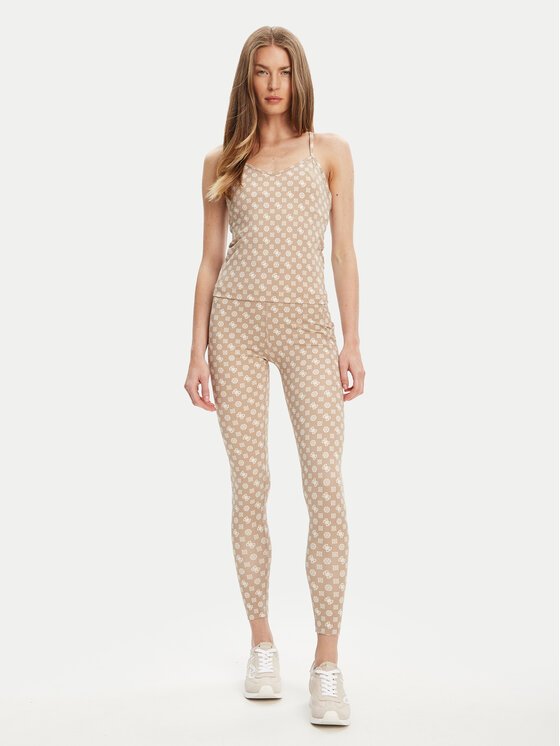 Guess Guess Legginsy V5YB18 MC03W Beżowy Slim Fit