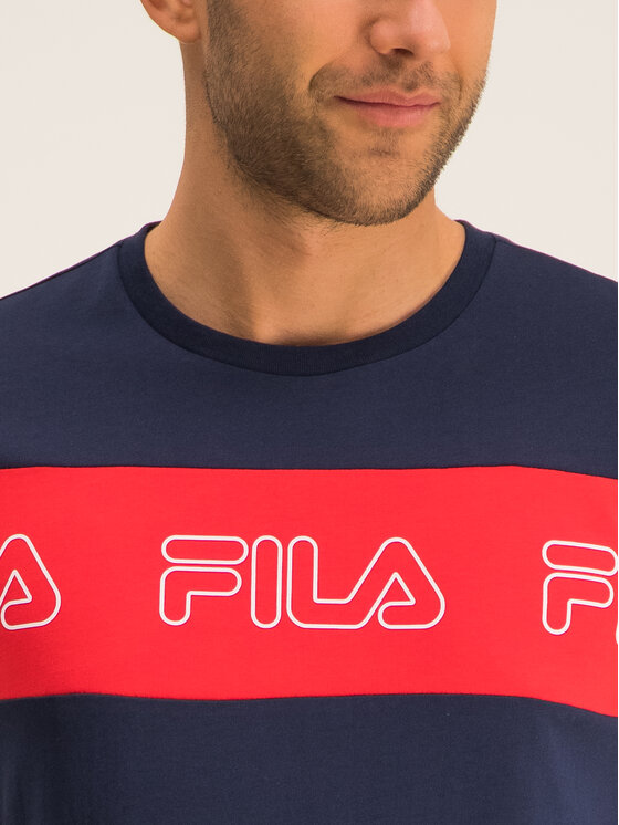 Fila Fila T-Shirt Aki Logo 687129 Dunkelblau Regular Fit