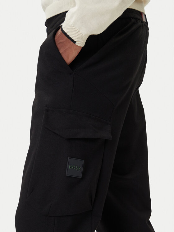 BOSS BOSS Bavlnené nohavice T_Urbanex Cargo 50547454 Čierna Regular Fit