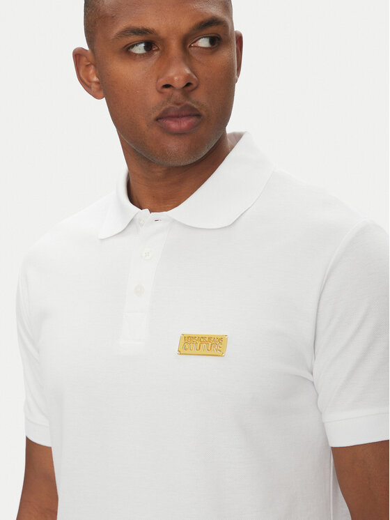 Versace Jeans Couture Versace Jeans Couture Polo 78GAGT08 Biały Regular Fit