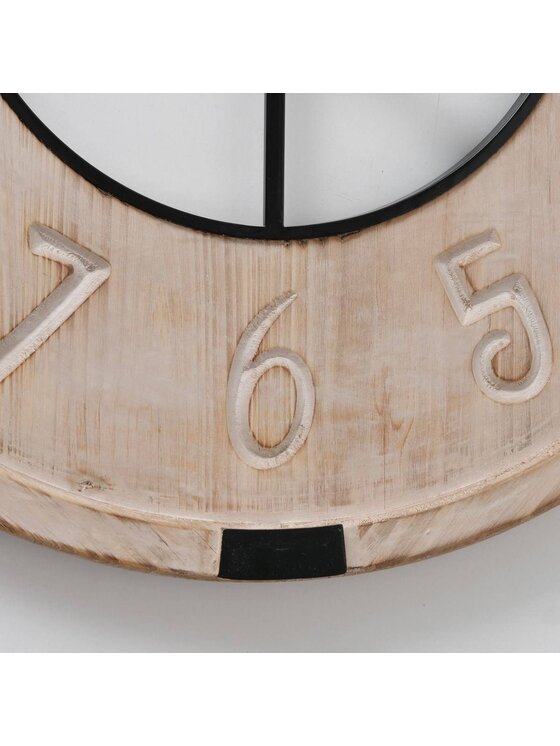 MIAhome MIAhome Zegar ścienny ∅70 cm SHABBY drewniany Beżowy