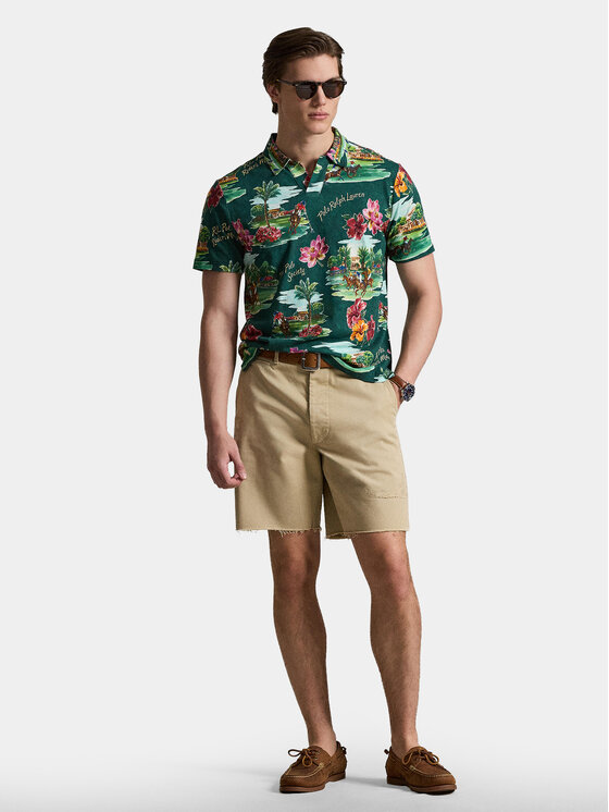 Polo Ralph Lauren Polo Ralph Lauren Тениска с яка и копчета 710B13535001 Зелен Regular Fit