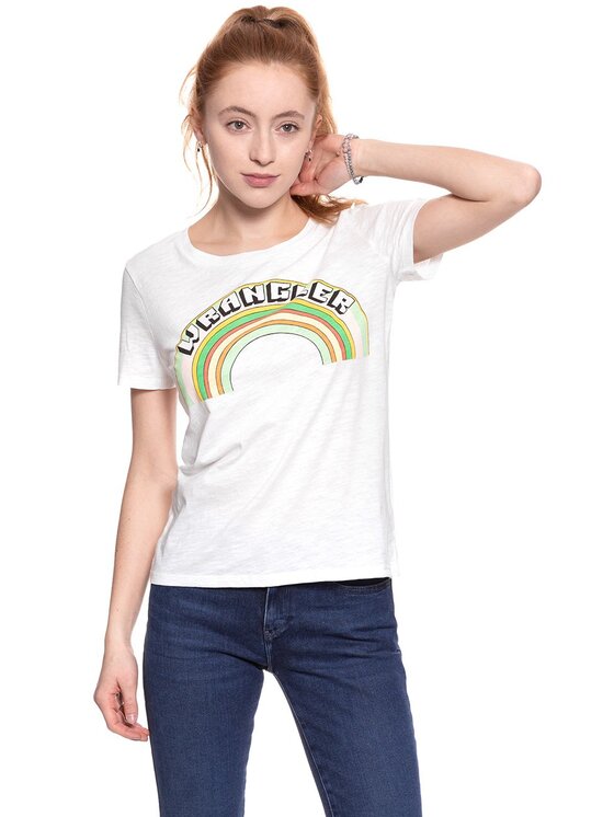 Wrangler Wrangler T-Shirt GRAPHIC TEE Biały Regular Fit