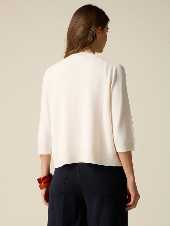 Oltre Oltre Sweter M525J005297N011 Biały Regular Fit