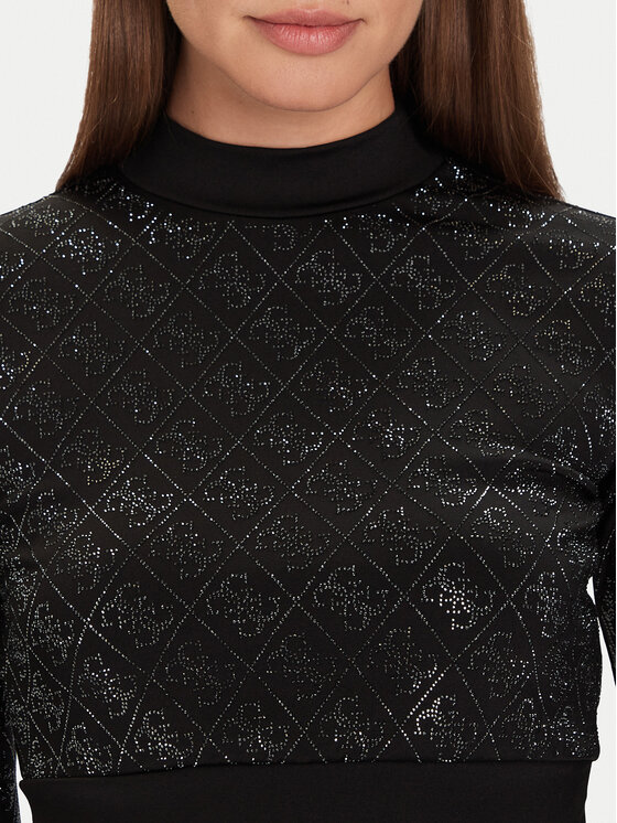 Guess Guess Блуза W5BP48 K7182 Черен Slim Fit