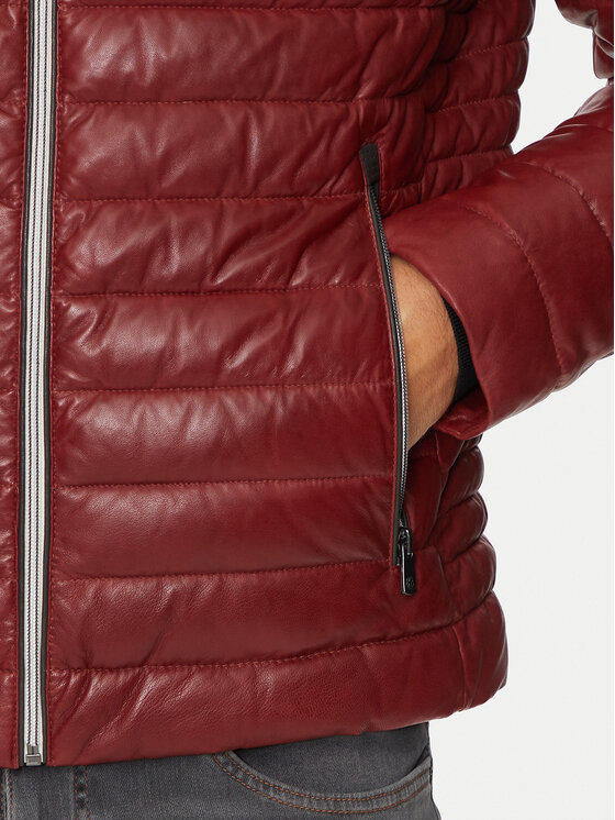 Milestone Lederjacke Cortino 431019 60515 Dunkelrot Regular Fit 