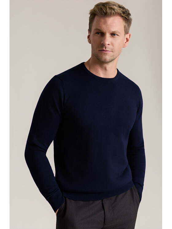 Lancerto Lancerto Sweter Christopher SW073226000035 Granatowy Regular Fit