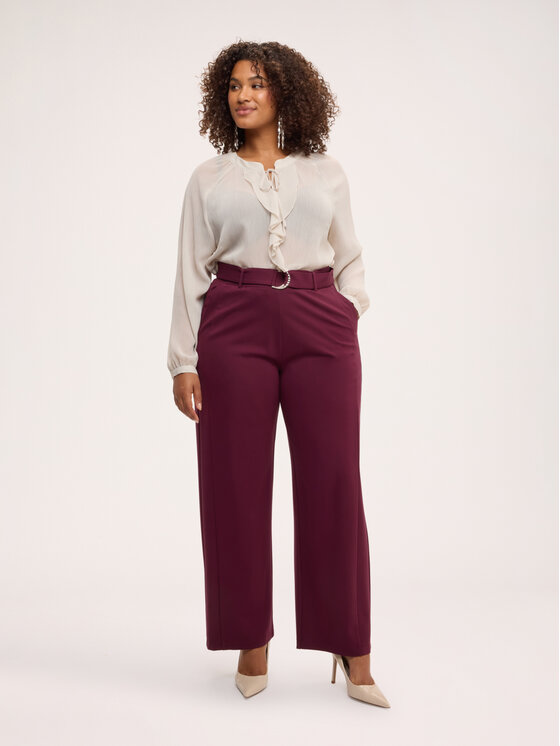 Fiorella Rubino Fiorella Rubino Spodnie materiałowe P861L002455N036 Bordowy Regular Fit