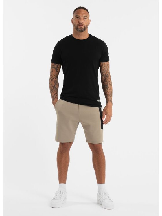 PITBULL PITBULL Szorty materiałowe Szorty dresowe męskie DOGWOOD POCKET XL Beżowy Regular Fit