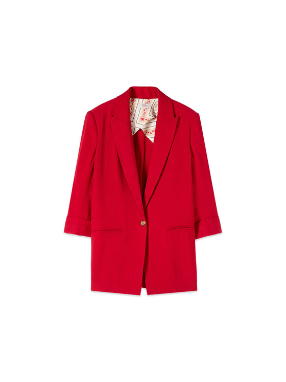 Oltre Oltre Giacca da abito R092R002472N016 Rosso Baggy Fit