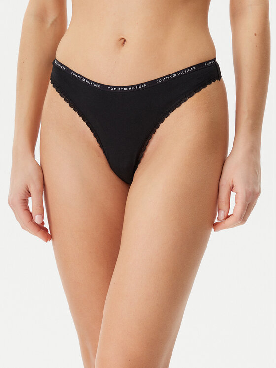 Tommy Hilfiger Tommy Hilfiger 3er-Set Stringtangas UW0UW05954 Schwarz