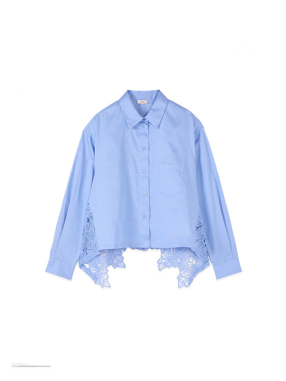 Oltre Oltre Koszula 5182J000859N004 Turkusowy Boxy Fit