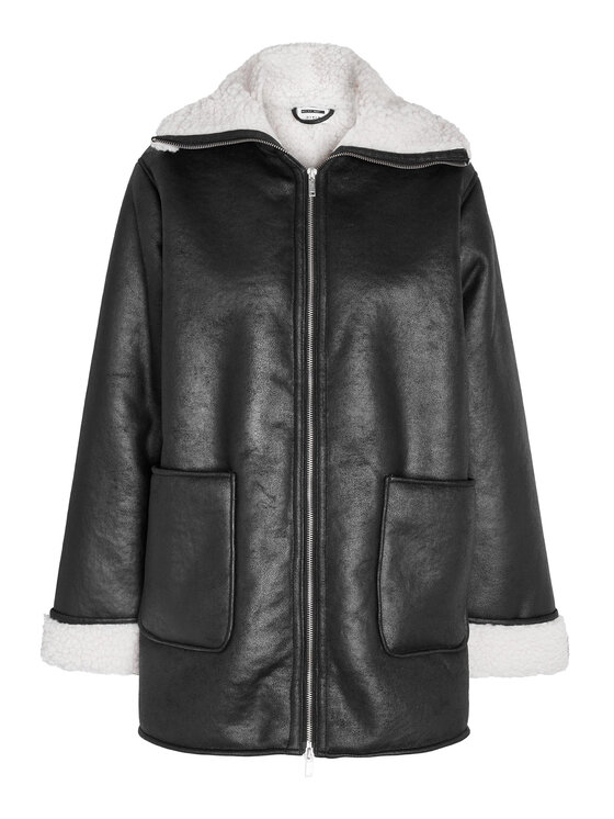 Noisy May Noisy May Fellmantel 27028520 Schwarz Relaxed Fit