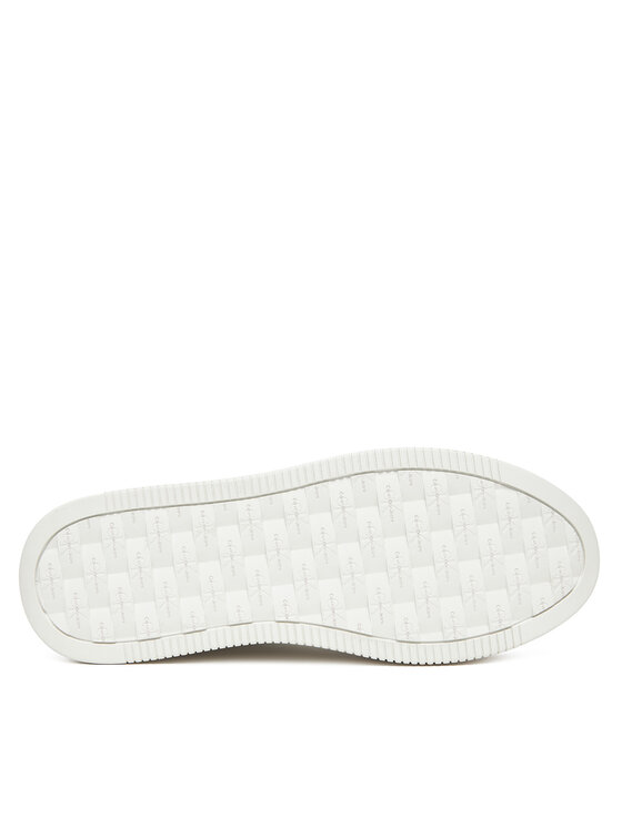 Calvin Klein Jeans Calvin Klein Jeans Sneakersy Bold Flatf Low Lace Lth YW0YW01878 Bílá