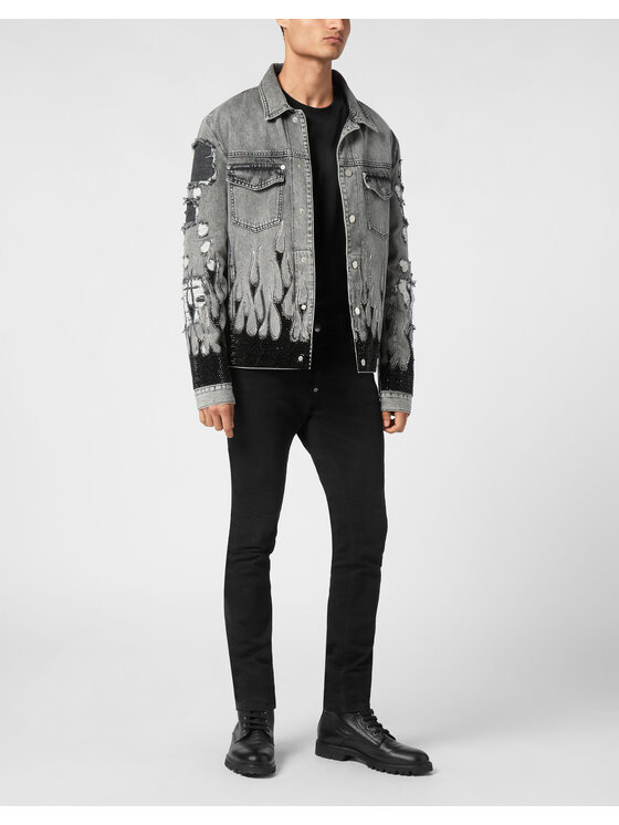 PHILIPP PLEIN PHILIPP PLEIN Giacca di jeans 21193 Grigio Regular Fit