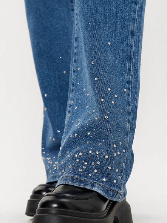 Pieces Pieces Jeansy 17153496 Niebieski Straight Fit