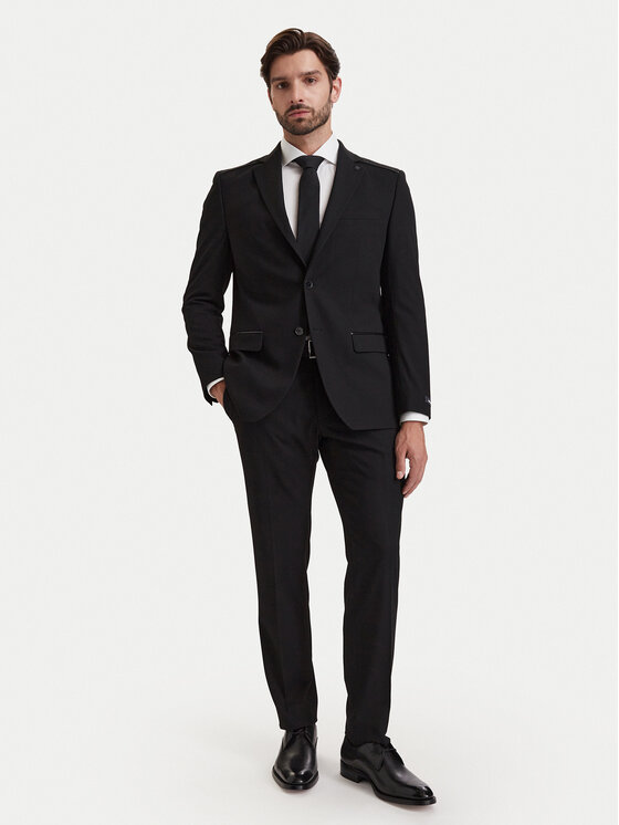 KARL LAGERFELD KARL LAGERFELD Bavlnené nohavice 255087 564008 Čierna Slim Fit
