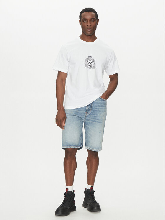 HUGO HUGO Pantaloni scurți de blugi 50537709 Albastru Regular Fit