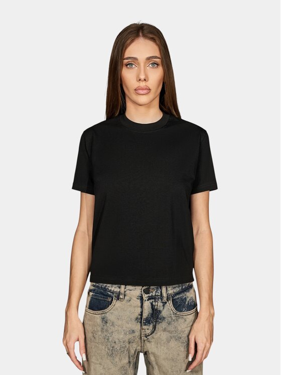 MADE BY SOCIETY MADE BY SOCIETY T-Shirt Noir Élément - T27904 Czarny Basic Fit