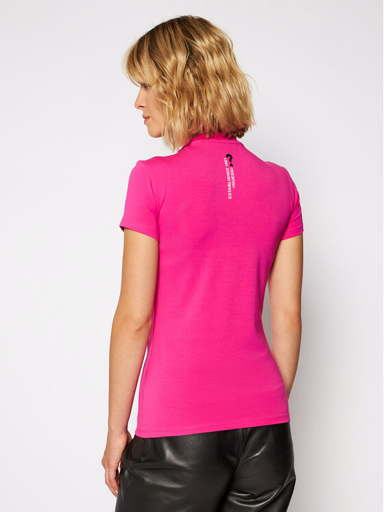 Guess Guess Футболка Mini Triangle Tee W0BI19 J1311 Рожевий Slim Fit