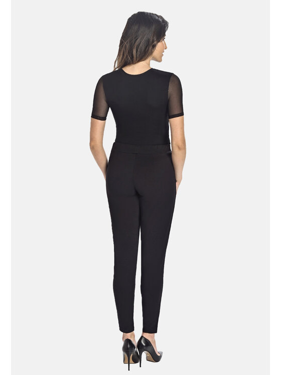 Teyli Teyli Body damskie z siateczką Juliet Czarny Regular Fit