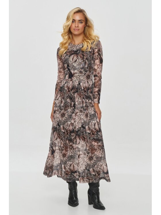 Makadamia Makadamia Sukienka wieczorowa M860 Beżowy Comfortable Fit