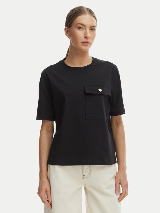 Tommy Hilfiger Tommy Hilfiger Tricou WW0WW49249 Negru Relaxed Fit