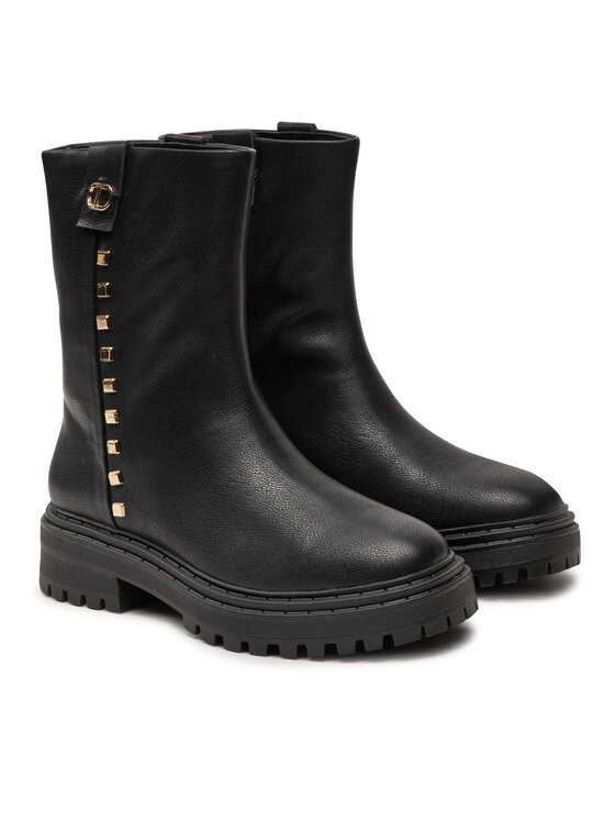 TWINSET TWINSET Čizme Biker 242TCP074 Crna