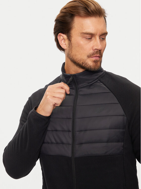 4F 4F Felpa di pile 4FWAW24TFLEM249 Nero Regular Fit