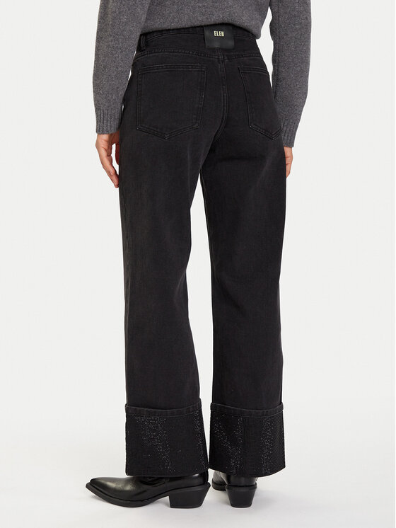 Eleh Eleh Džínsy EL072 Čierna Regular Fit