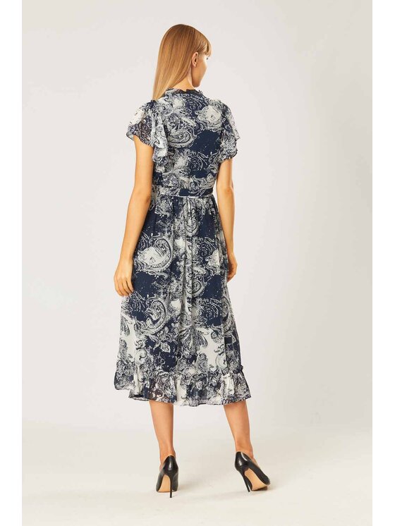 QUIOSQUE QUIOSQUE Sukienka codzienna M0060 Granatowy Regular Fit