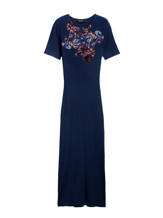 Desigual Desigual Každodenní šaty 25SWVF13 Tmavomodrá Slim Fit