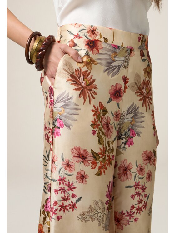 Oltre Oltre Pantaloni di tessuto P007J002461N0R2 Écru Baggy Fit