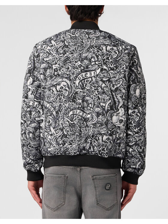 PHILIPP PLEIN PHILIPP PLEIN Kurtka bomber 31475 Czarny Regular Fit