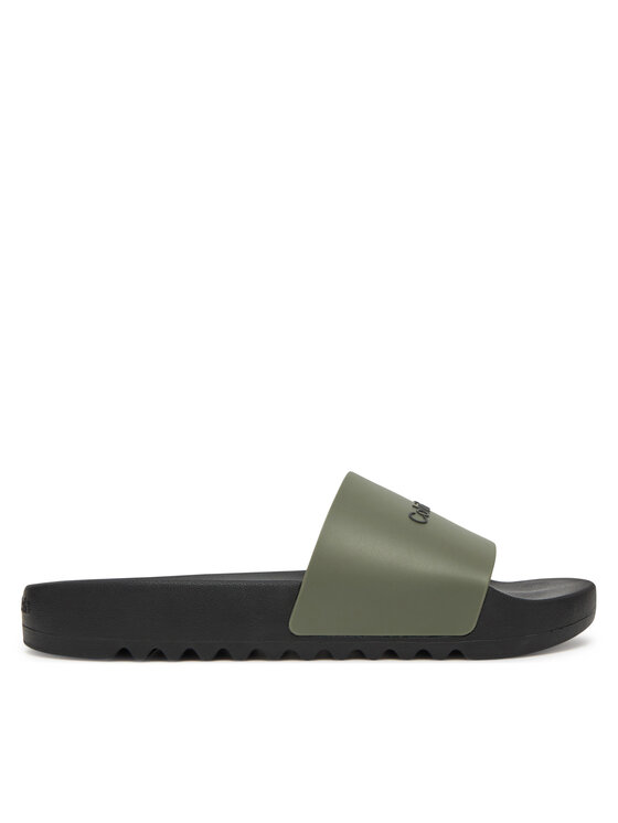 Şlapi Calvin Klein Chunky Pool Slide Rub HM0HM01063 Verde