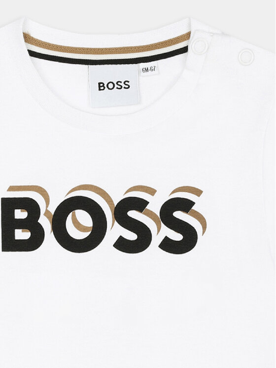 BOSS Boss Komplet t-shirt i spodenki J50624 M Beżowy Regular Fit
