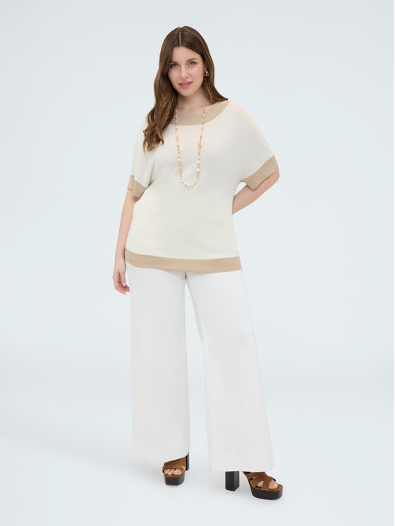 Fiorella Rubino Fiorella Rubino Sweter M240L008519N002 Kremowy Boxy Fit