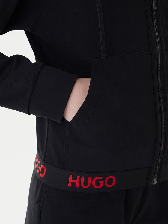 HUGO Hugo Pulóver Sporty Logo 50520504 Fekete Relaxed Fit