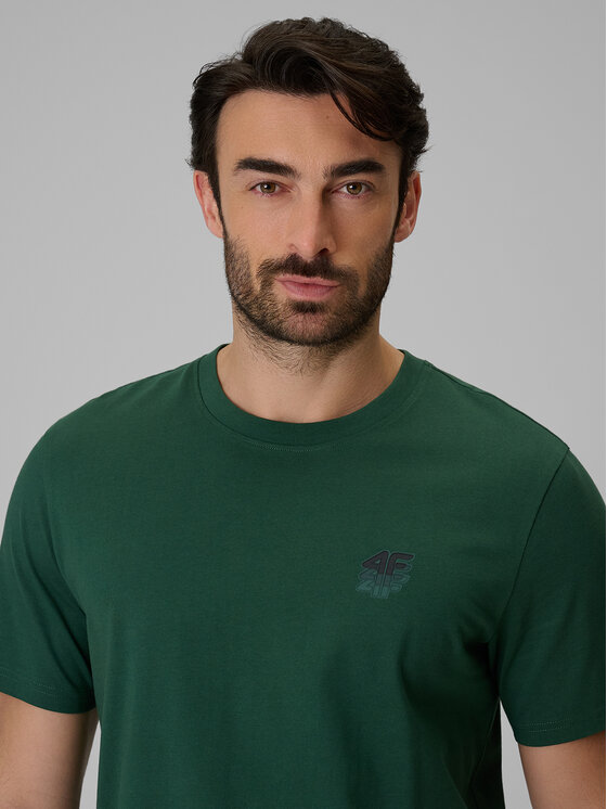 4F 4F T-Shirt COMMERCIAL 4 Zielony ciemny Regular Fit