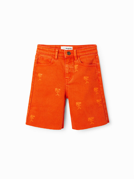 Desigual Desigual Szorty jeansowe 23SBDD01 Pomarańczowy Regular Fit