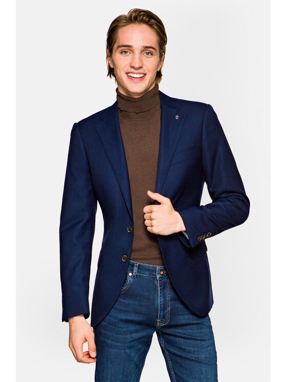Lancerto Lancerto Marynarka Katania 3 Granatowy Regular Fit